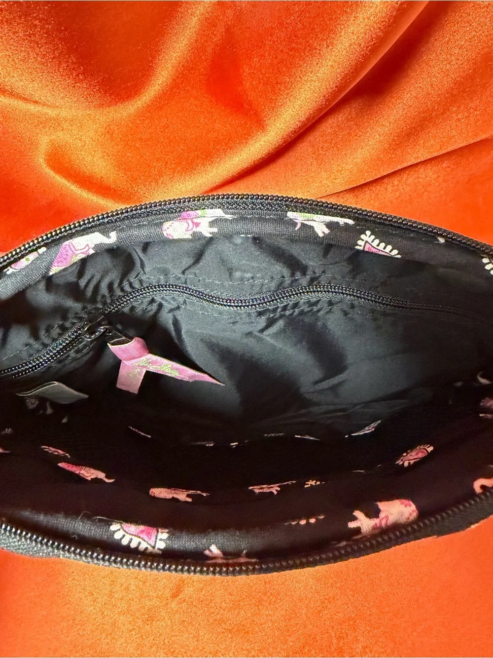 Vera Bradley Quilted Elephant Print cosmetic bag. Designed for Breast Cancer
